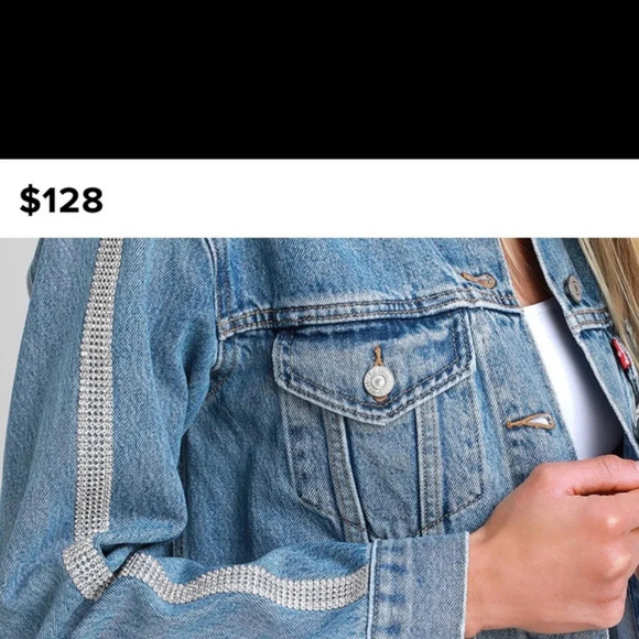 NWT LEVIS Rhinestone Denim Jacket - Picture 6 of 6